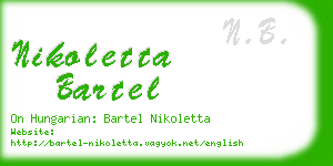 nikoletta bartel business card
